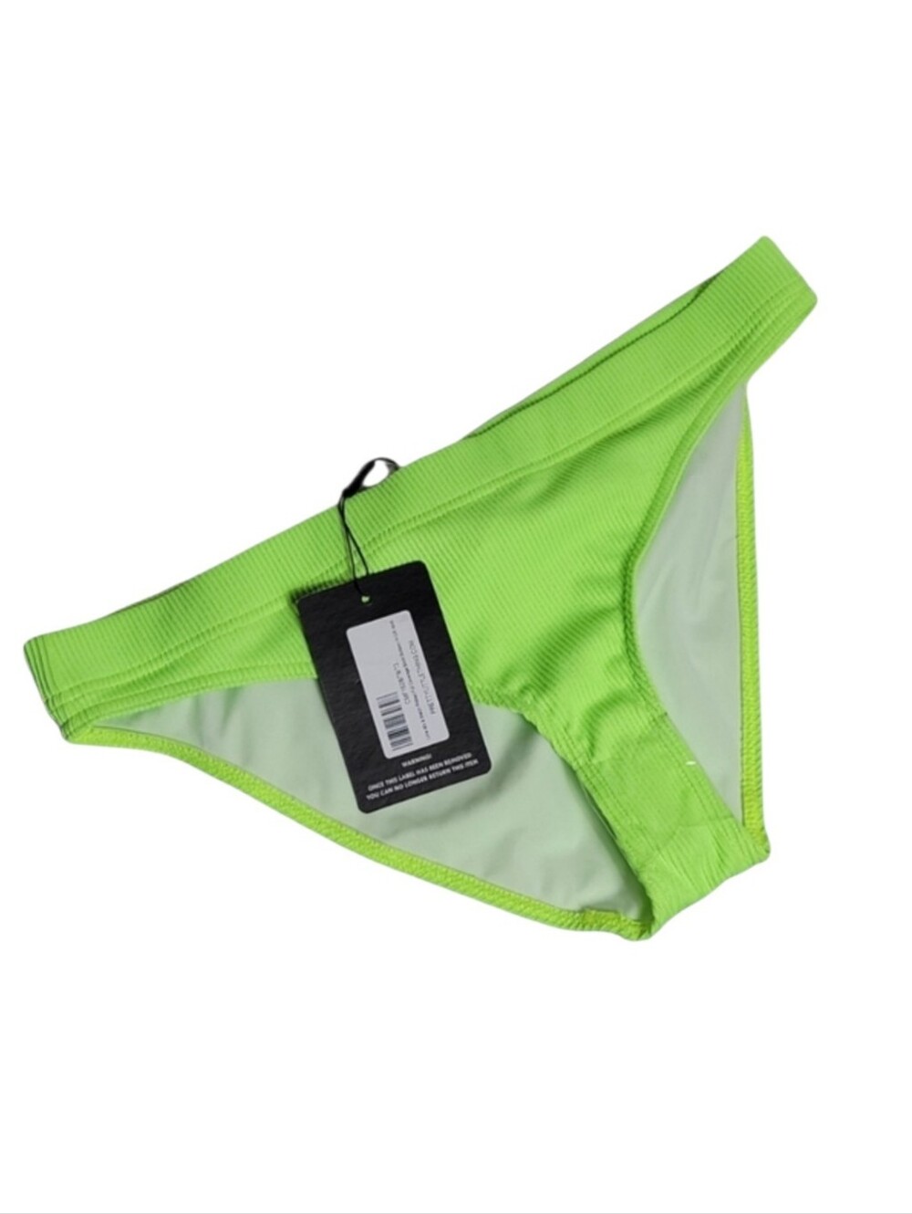 PrettyLittleThing lime green ribbed dull coverage bikini bottom women's size 10